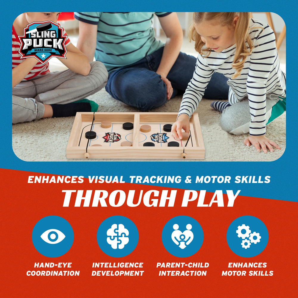 Crazy Games durable-puck-pieces-wood image emphasizing sturdy components built for repeated use