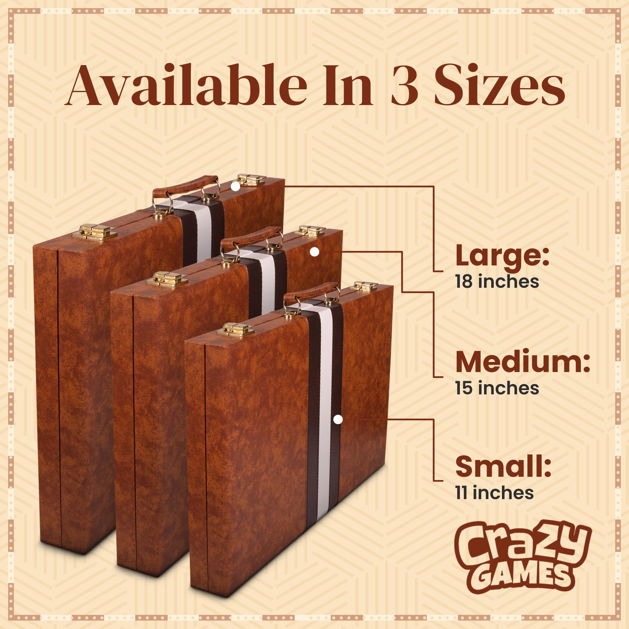 Crazy Games doubling cube and dice shakers support strategic play on the go.