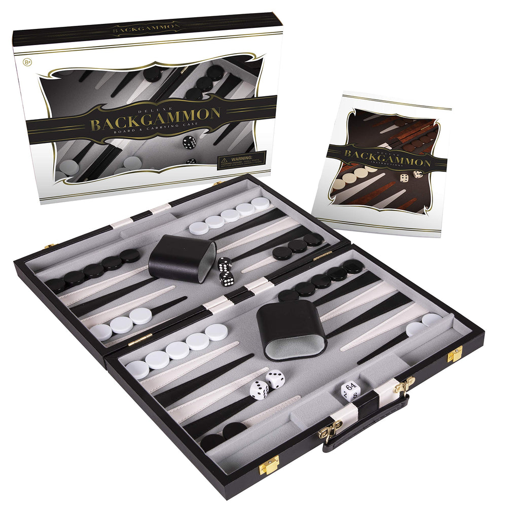 Crazy Games premium backgammon board closed for portable travel and easy carrying