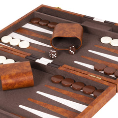 Dice shakers from Crazy Games backgammon set for organized rolls.