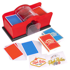 Crazy Games red manual card shuffler portable design for travel games