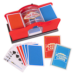 Crazy Games red manual card shuffler two-deck capacity for faster poker