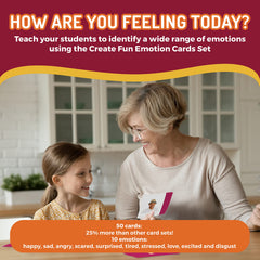 CreateFun happy emotion card for social interaction practice.