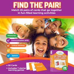 CreateFun Go Together flashcards with 50 cards for speech practice and real-life visuals.