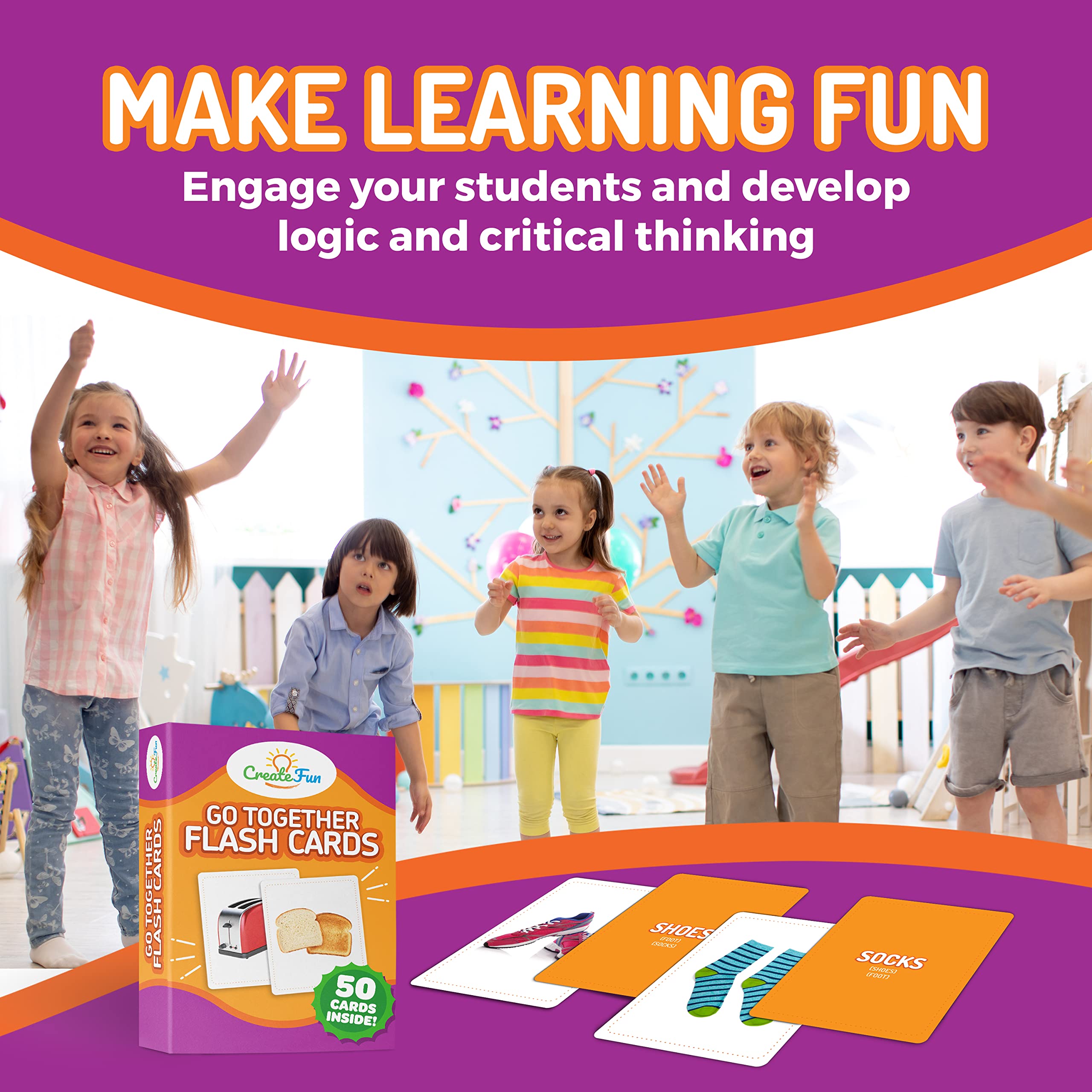 CreateFun Go Together flashcards are ideal for classroom use and homeschooling.
