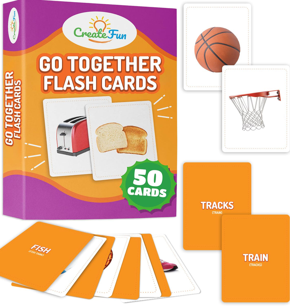 CreateFun Go Together flashcards cover for engaging collaborative learning and conversation.