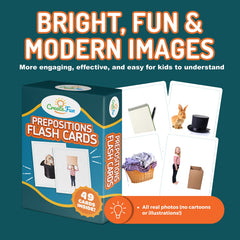 CreateFun speech therapy tools, preposition flashcards for targeted practice