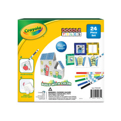 CreateOn Crayola Doodle Magnetic Tiles castle pieces encourage storytelling and design.