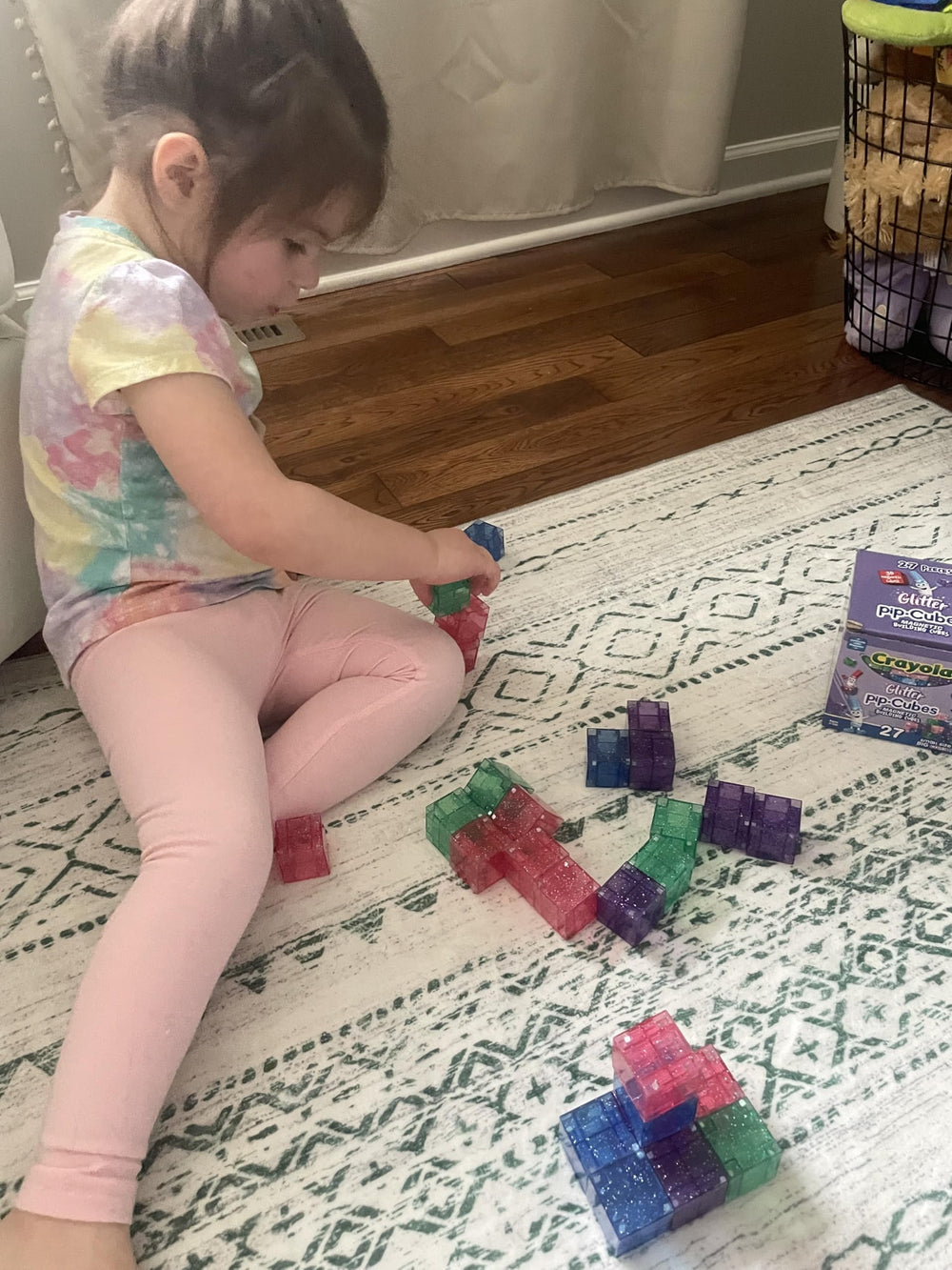 CreateOn Crayola Glitter PIP Cubes compatible with other Crayola PIP sets for endless builds.