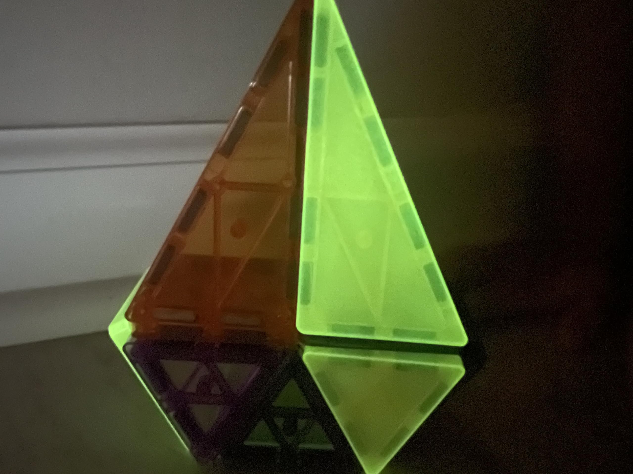 CreateOn Crayola Halloween mini PIP-Tiles night glow feature spotted during dark play