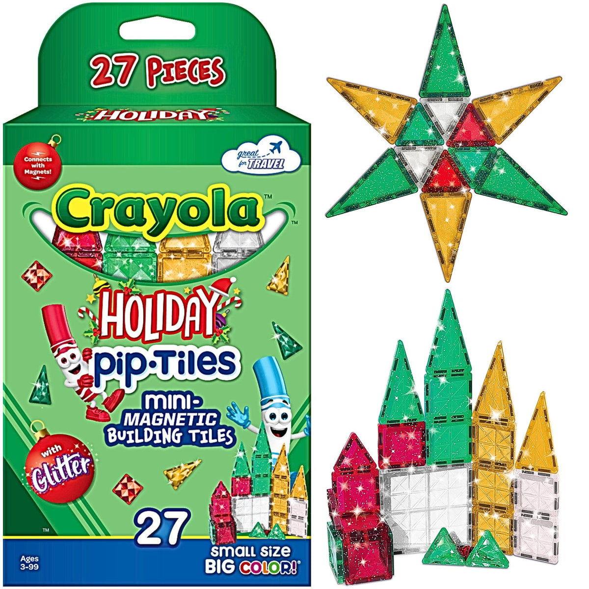 CreateOn Crayola Glitter PIP tiles in action boost on-the-go creativity.