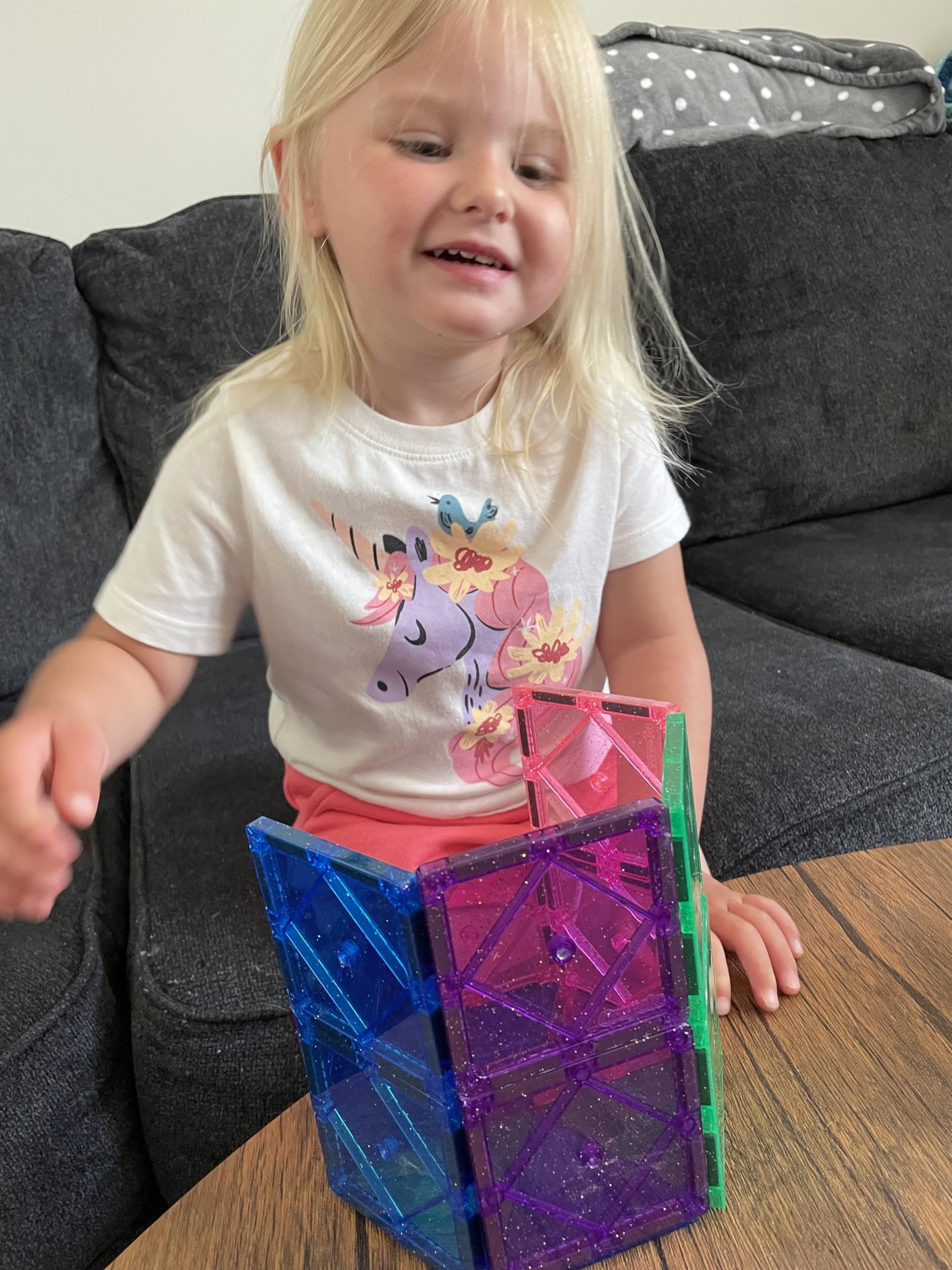 CreateOn Crayola Magnetic Tiles glitter set supports early STEM and Montessori learning