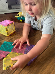 CreateOn Crayola magnetic tiles travel setup keeps kids engaged during trips.