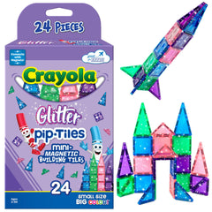 CreateOn Crayola Mini Magnetic PIP-Tiles glitter colors enable imaginative building play.
