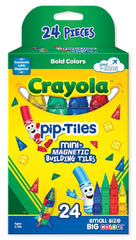 CreateOn Crayola Mini Magnetic PIP-Tiles bright colors engage little hands in tactile play.