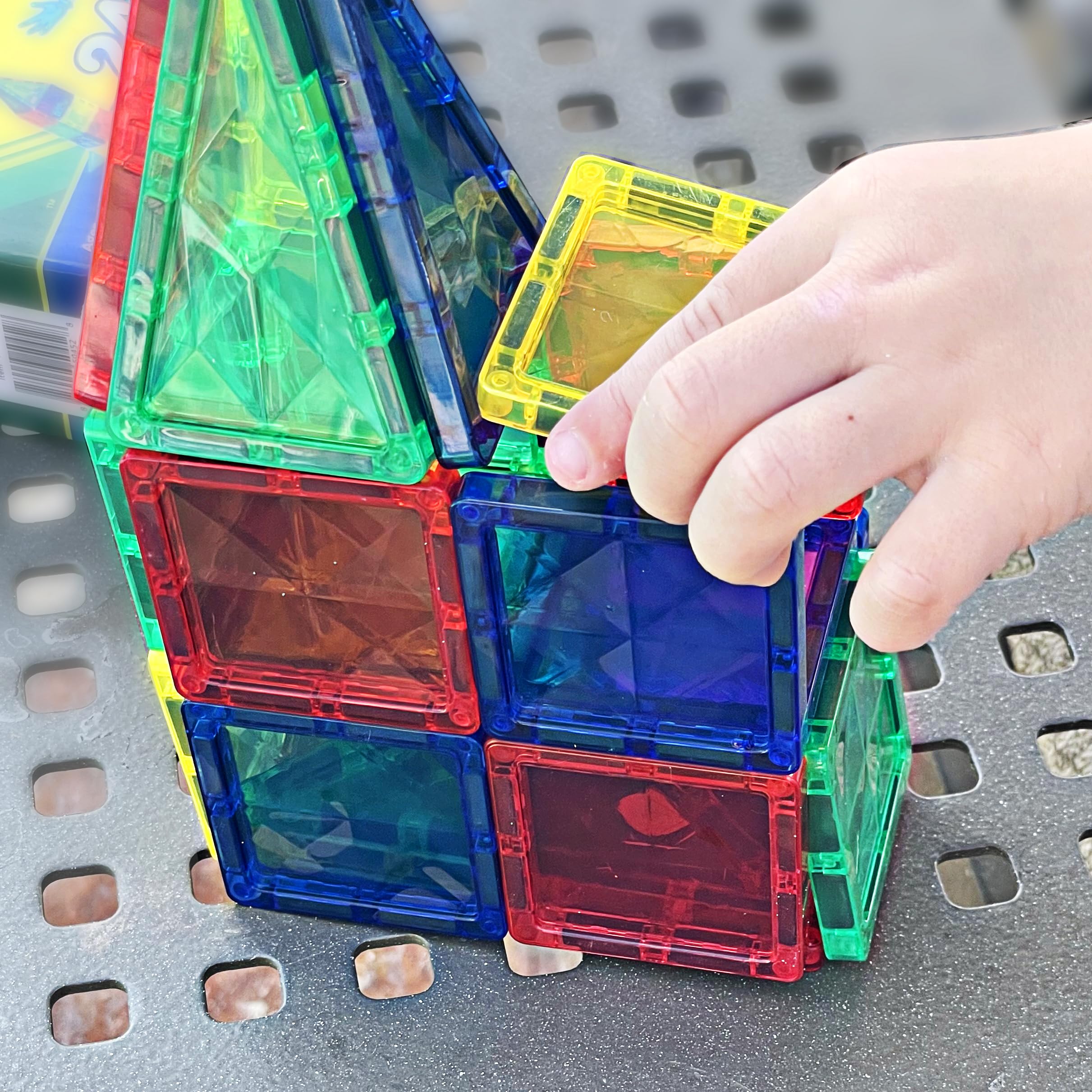 Durable magnetic tiles designed for little hands with easy grip