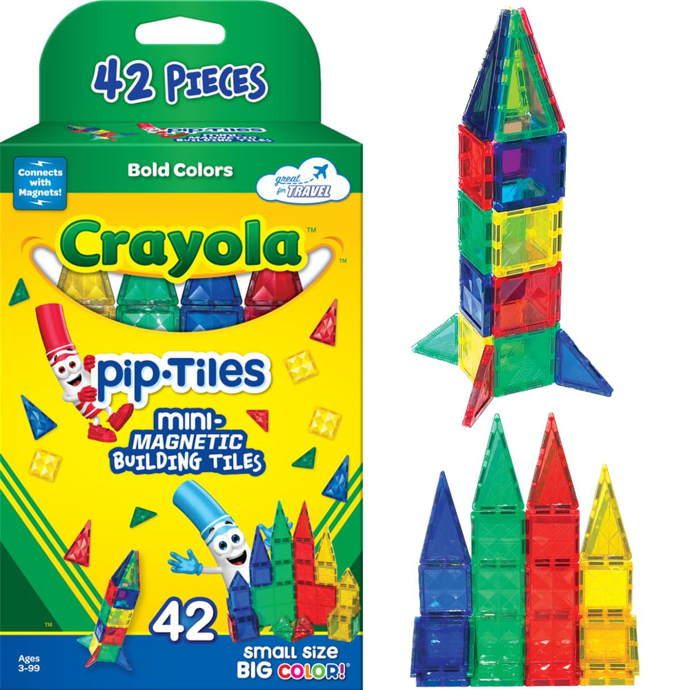 CreateOn Crayola Mini Magnetic PIP-Tiles travel-ready setup for kids