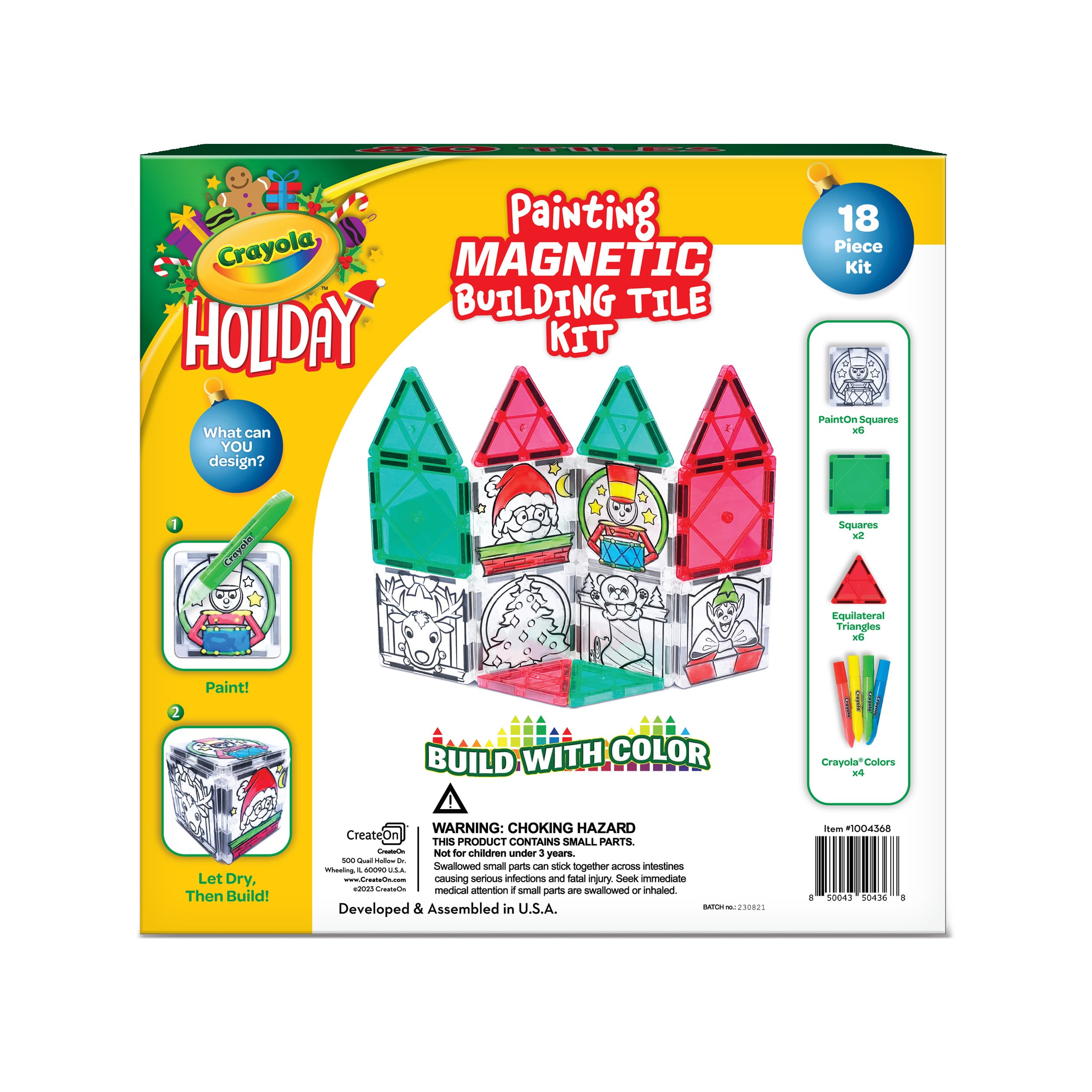 CreateOn Crayola PaintOn Holiday tiles aid color and shape discovery
