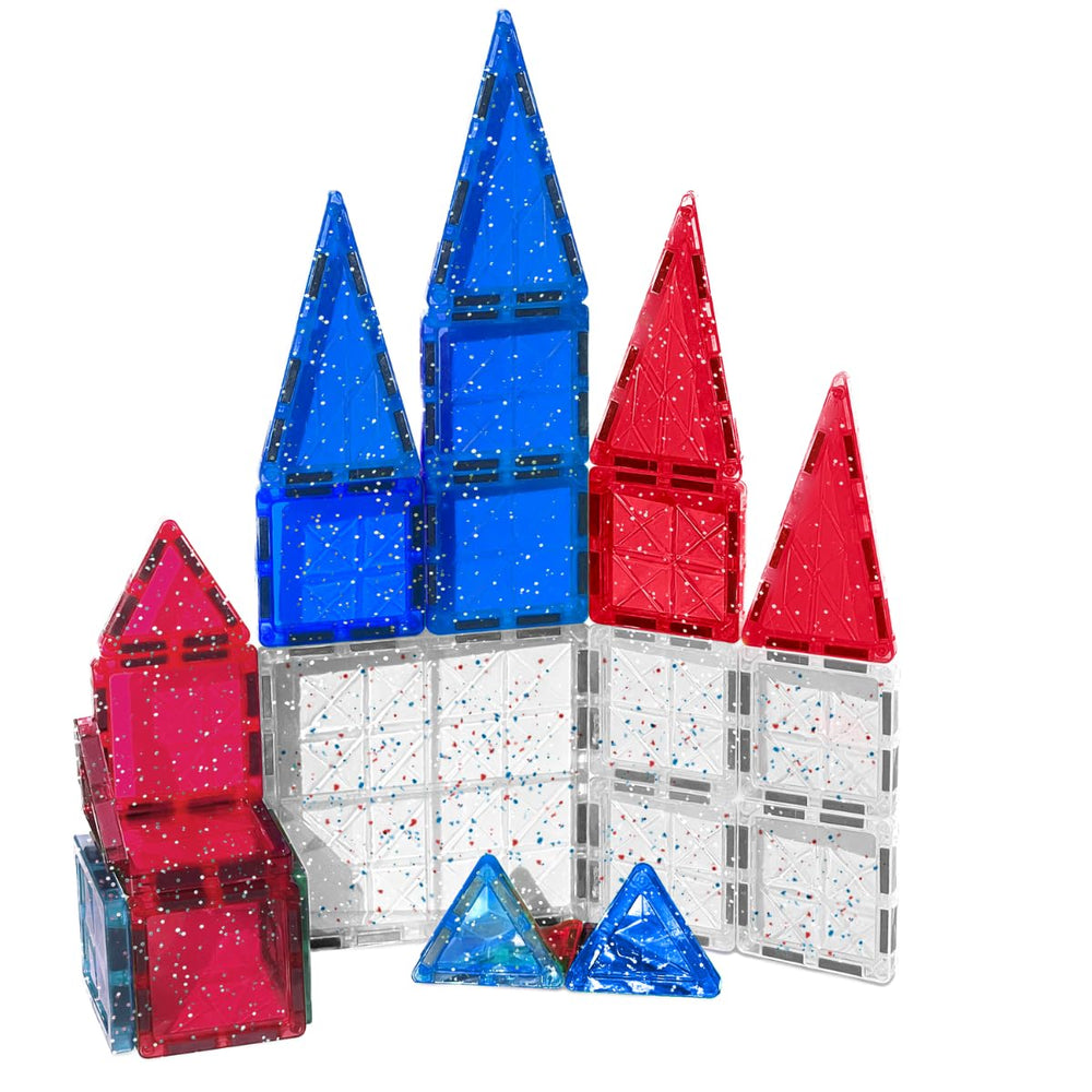 CreateOn Crayola red-white-blue glitter tiles spark color and shape discovery during play.