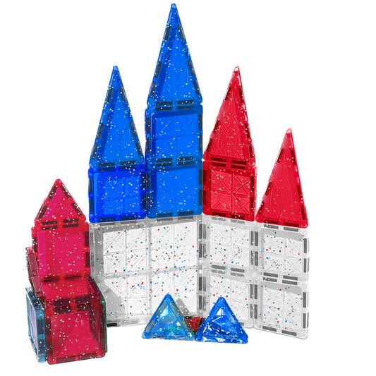 CreateOn Crayola red-white-blue glitter tiles spark color and shape discovery during play.