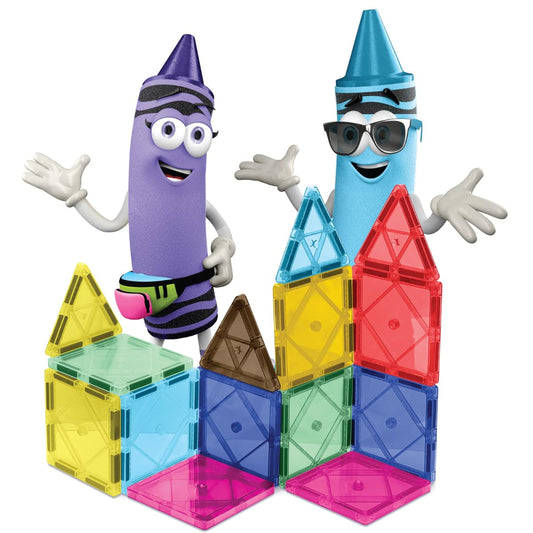 CreateOn Crayola Retro Magnetic Tiles travel-friendly set ready for car or plane adventures