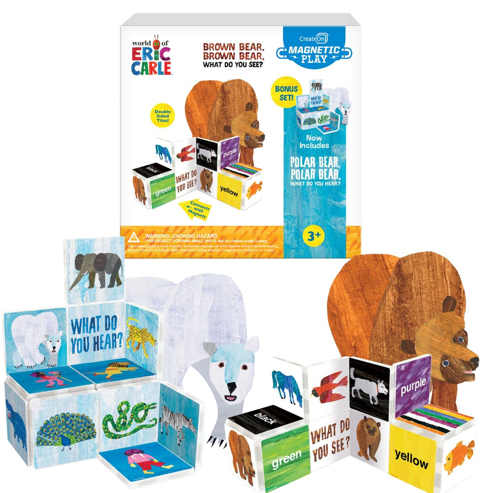 CreateOn Eric Carle Brown Bear tiles for imaginative play and early geometry.