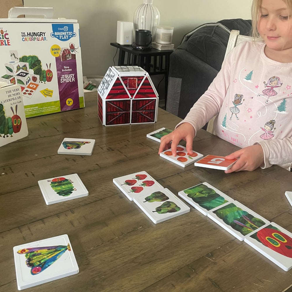 CreateOn magnetic tiles color and shape exploration supports spatial thinking during building.