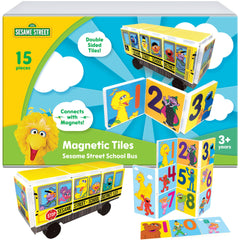 CreateOn Sesame Street bus tiles featuring Elmo and friends for imaginative play