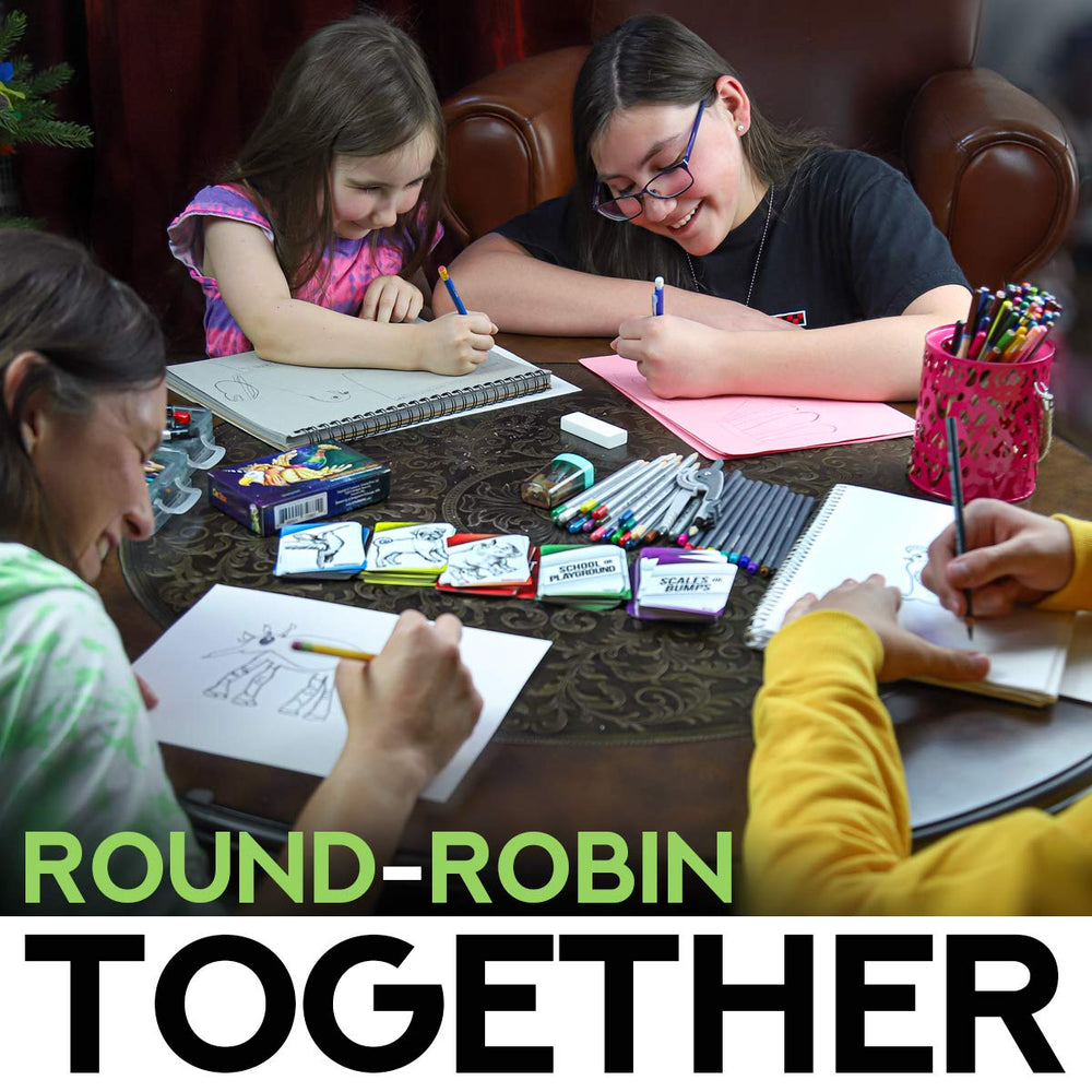 Createures five-card mash-up prompts spark quick imaginative sketches