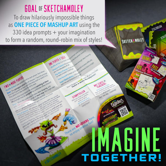 Createures SketchaMoley round robin play encourages collaboration and endless doodles