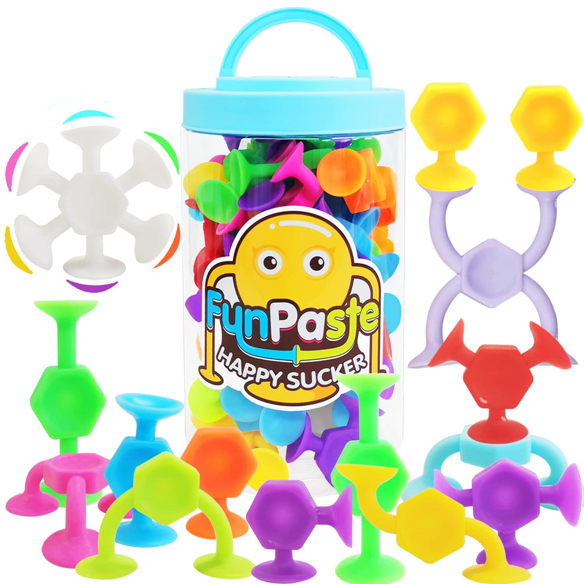 CreateView suction cup bath toys with colorful shapes for engaging toddler bath time play