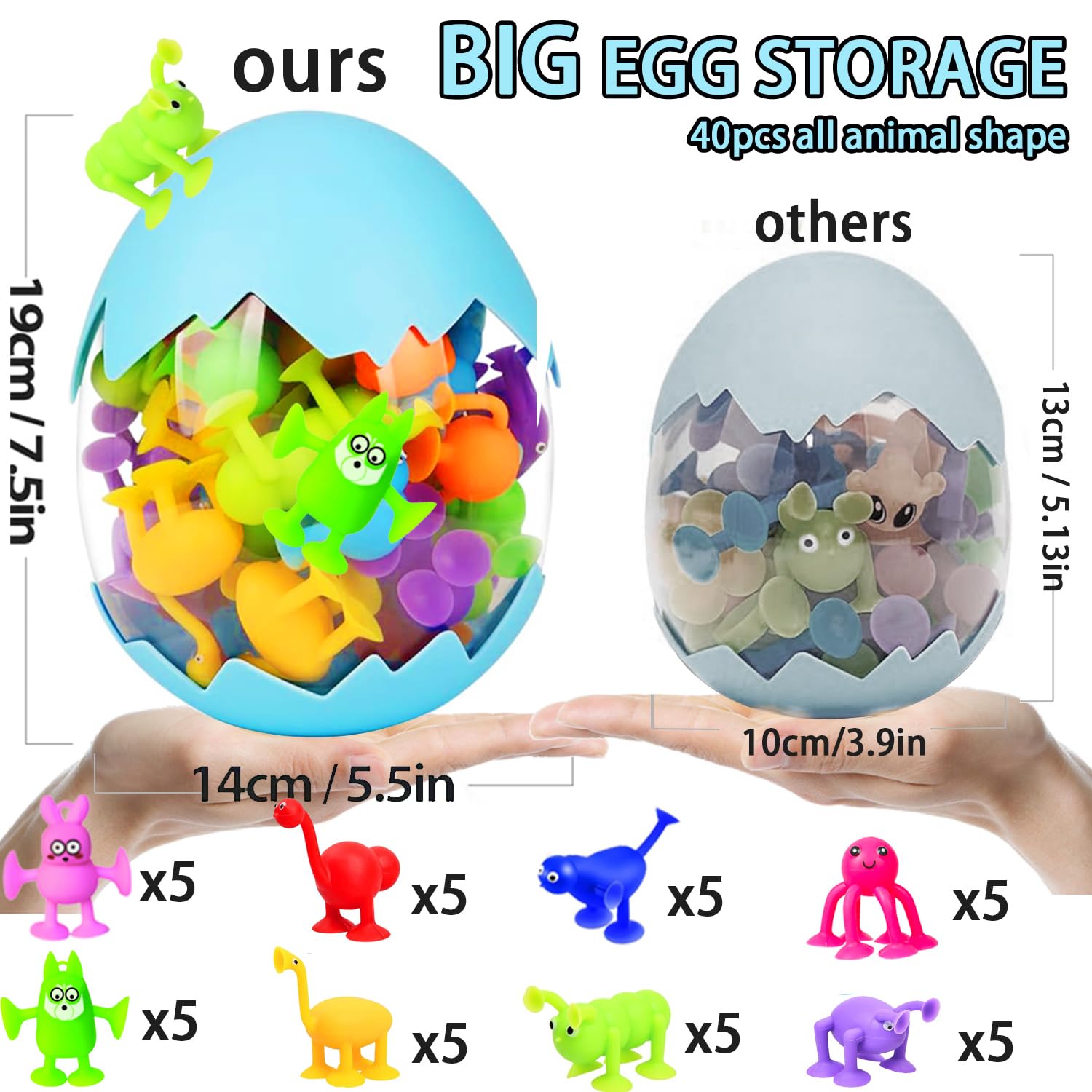 CreateView suction cup bath toys popping softly with each press for motor skill engagement.