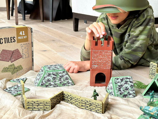 Creatiles army war tiles magnetic playset with vibrant colors for creative building sessions.