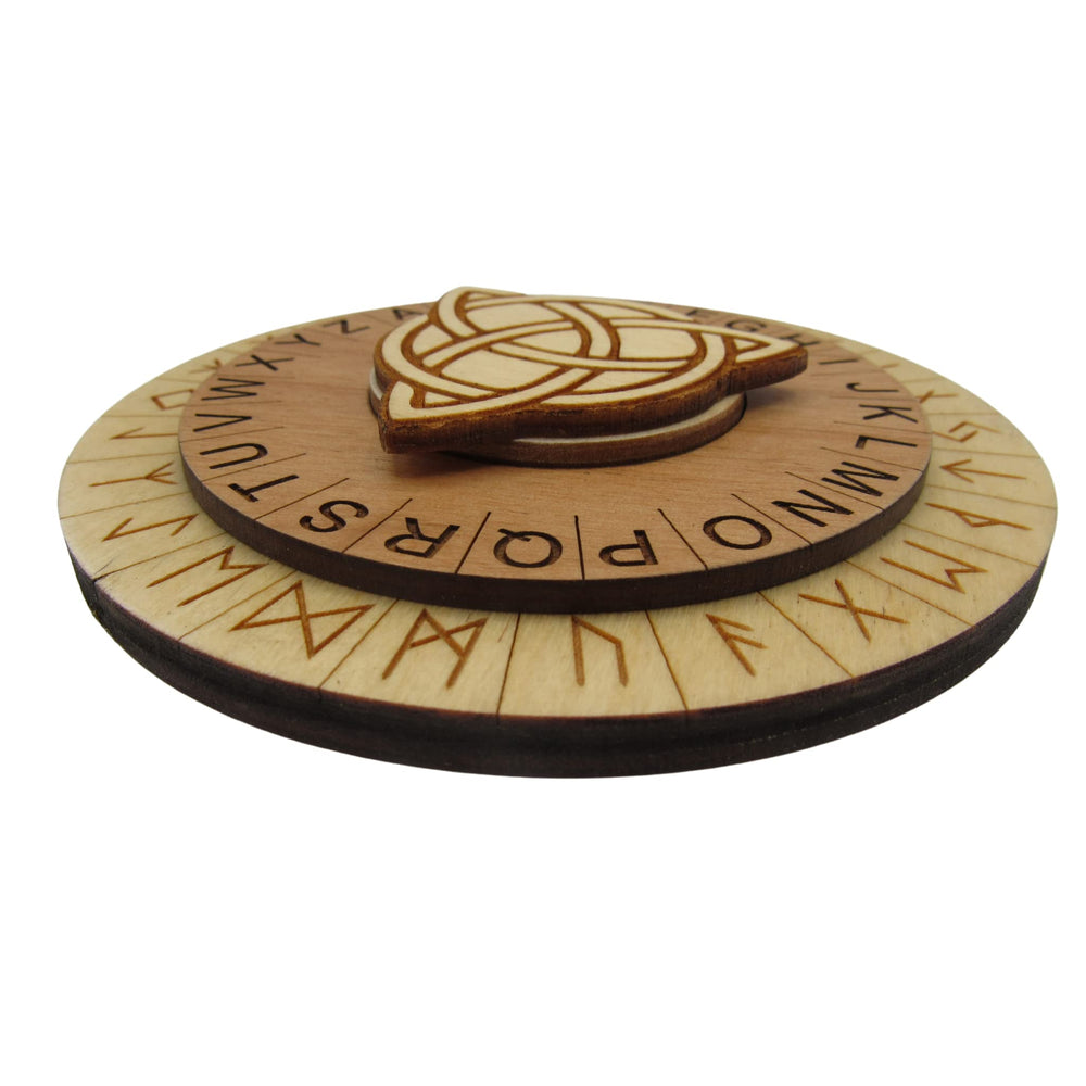 Creative Escape Rooms laser-engraved runes closeup, showcasing durable craftsmanship.