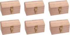 Creative Hobbies six-pack ready-to-decorate wood treasure chest with coin slot for DIY savings