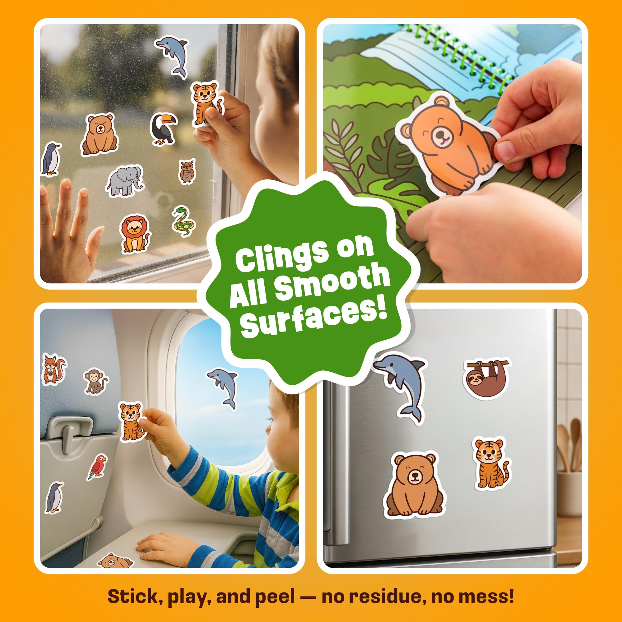 Creative Kiddos jelly animal stickers with easy-peel backing designed for rough toddler use.