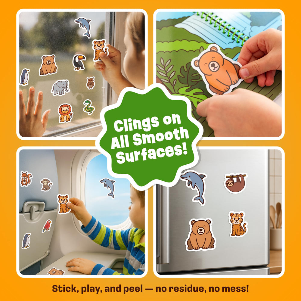 Creative Kiddos jelly animal stickers with easy-peel backing designed for rough toddler use.
