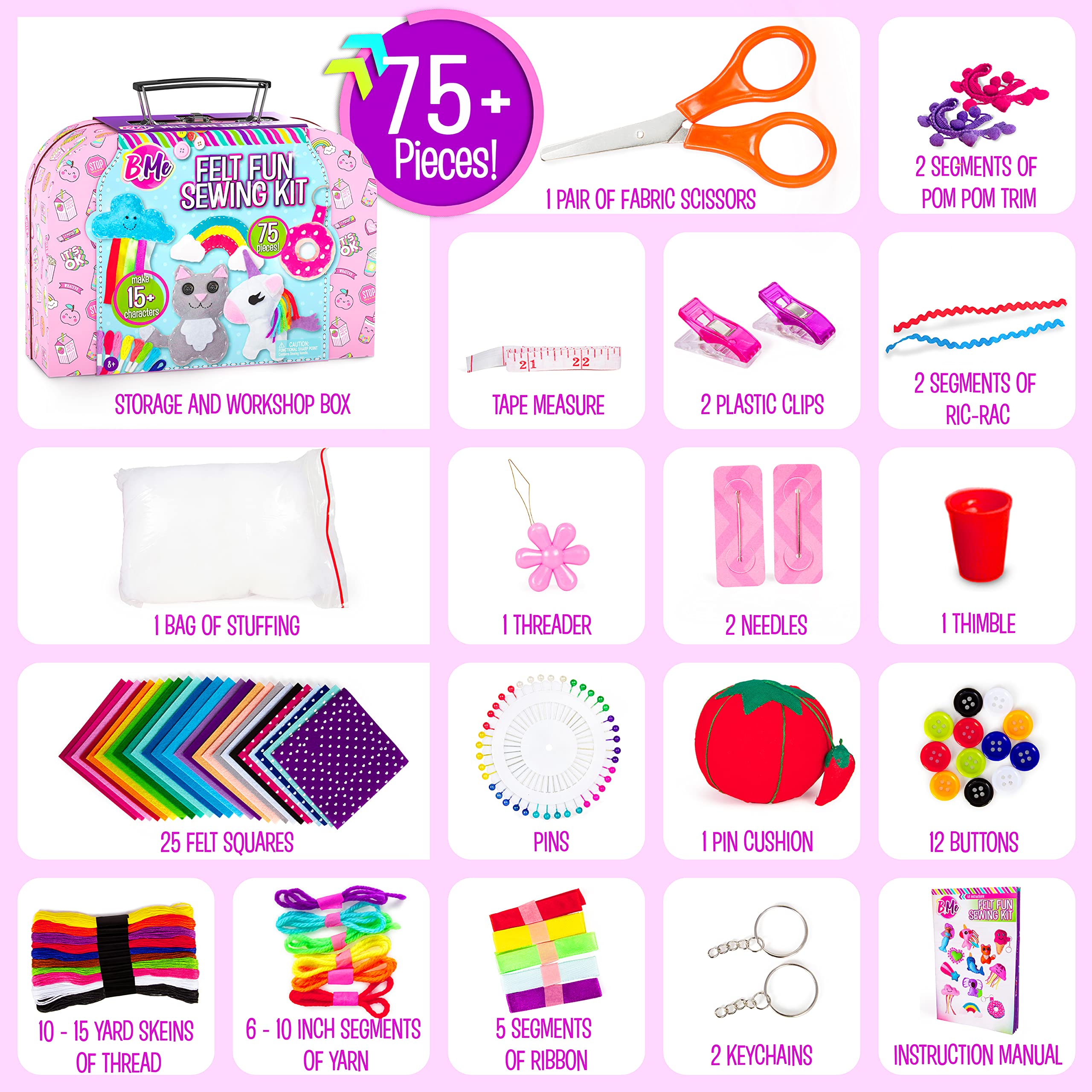 Creative Kids Felt Sewing Kit felt sheets and needles for hands-on crafting.