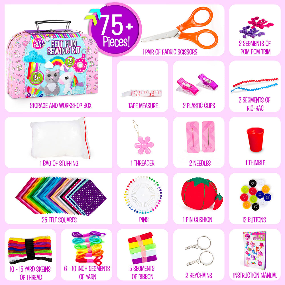 Creative Kids Felt Sewing Kit felt sheets and needles for hands-on crafting.