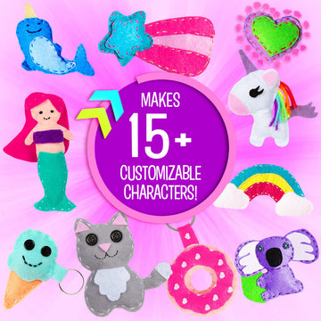 Creative Kids Felt Sewing Kit rainbow panel supports colorful projects.