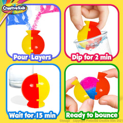 Creative Kids Magic Bouncy Balls molds in action for custom ball shapes.