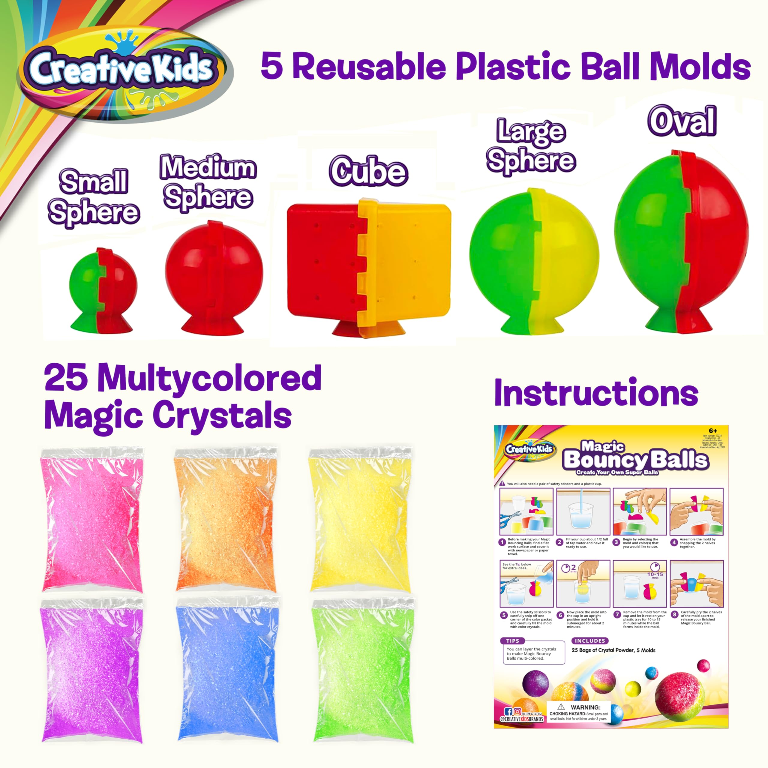 Creative Kids Magic Bouncy Balls party-ready kit inspires classroom or home activities.