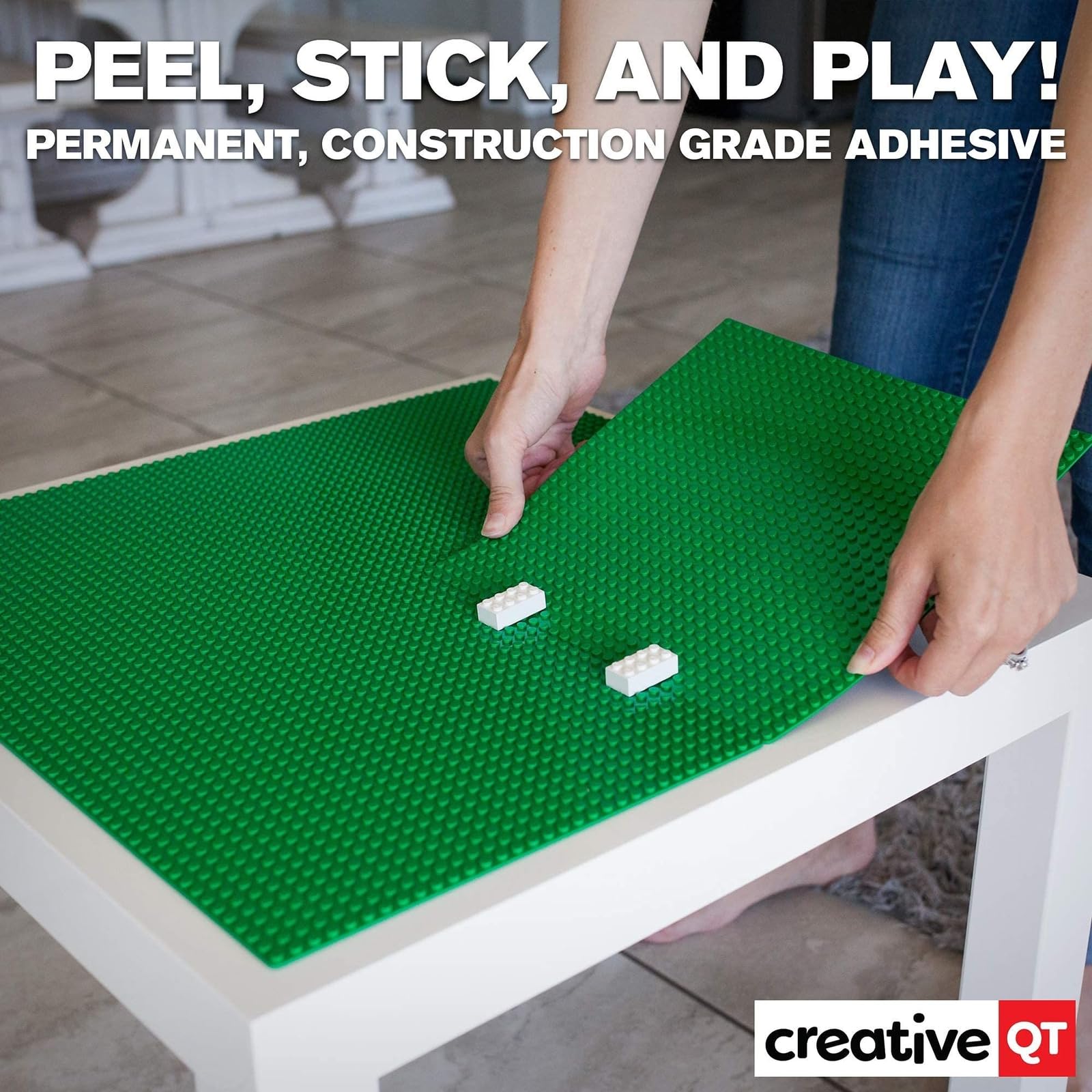 Creative QT baseplates durable ABS plastic withstands many building sessions.