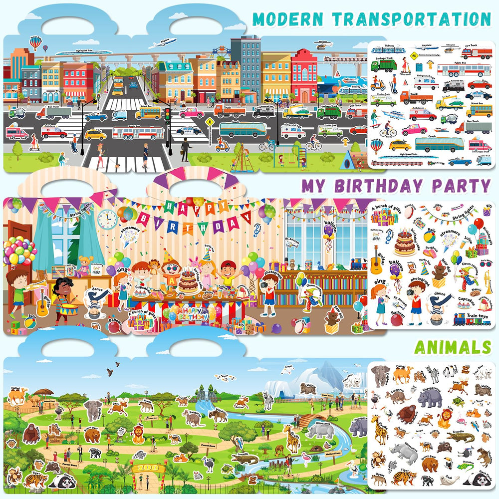 Portable jelly sticker book with handle by CREATIVETREES for travel and on-the-go play