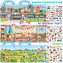 Portable jelly sticker book with handle by CREATIVETREES for travel and on-the-go play