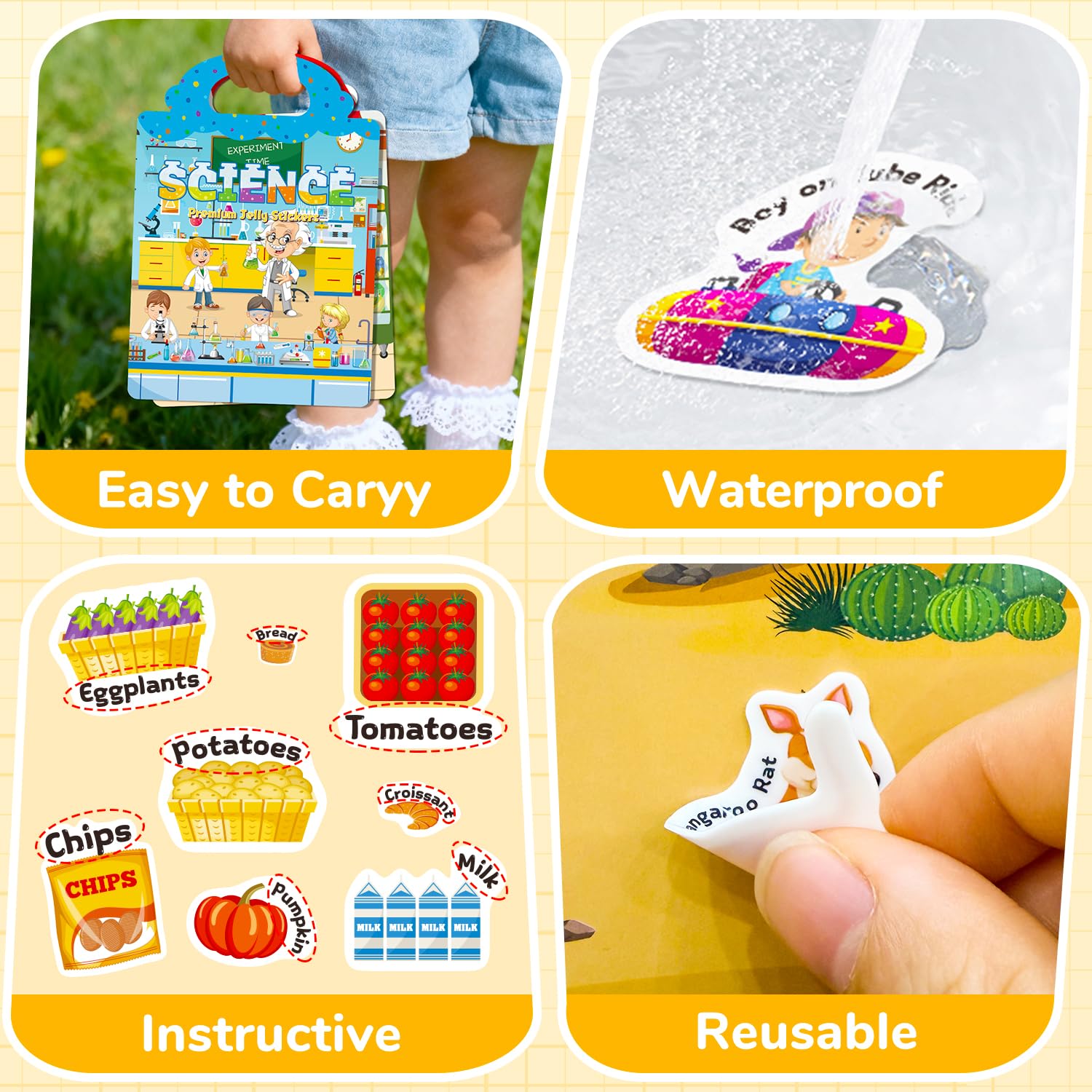 Creativetrees jelly sticker book robot theme sparks playful exploration
