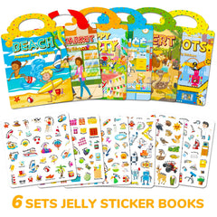 Creativetrees jelly sticker book washable surfaces shows stickers can be cleaned after mess