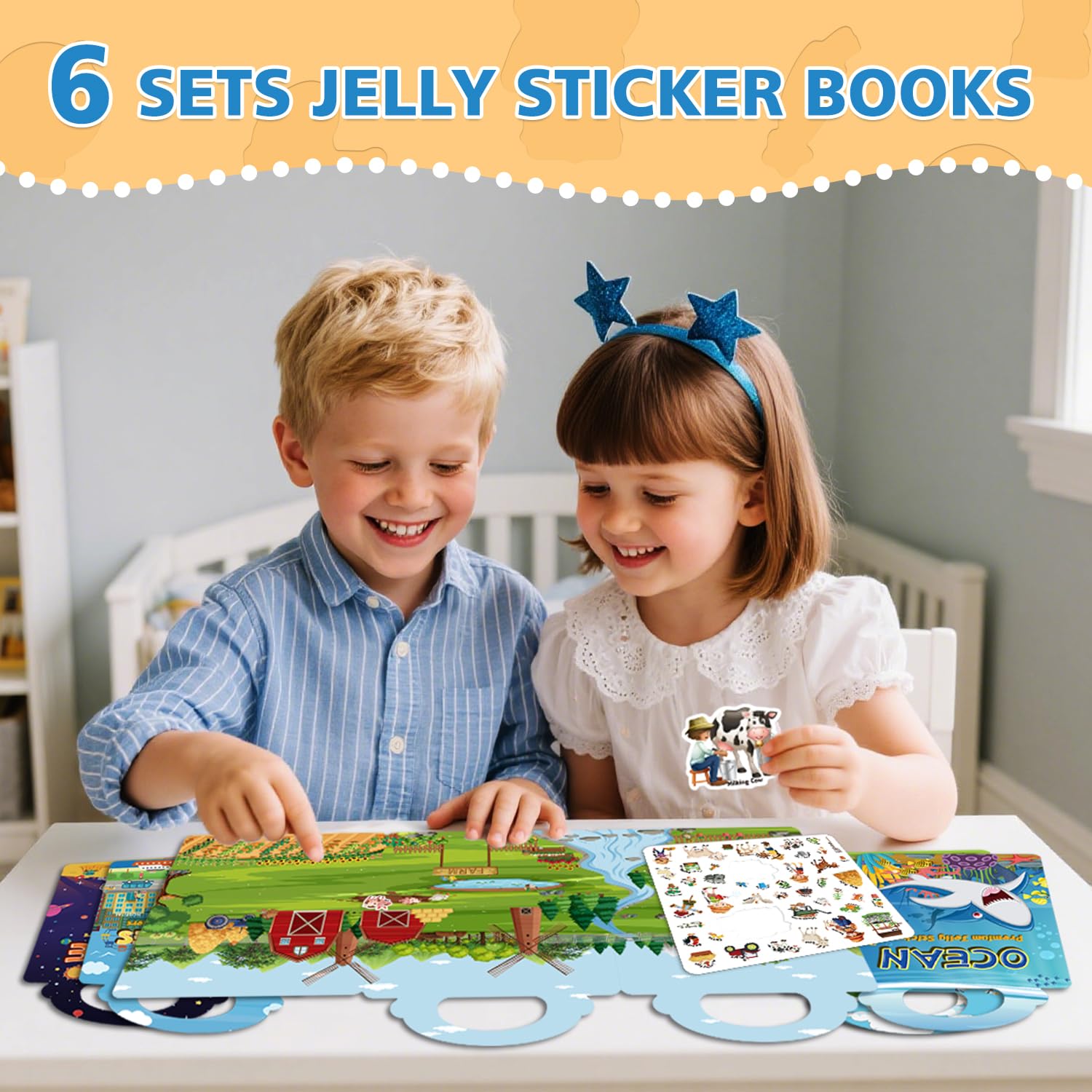 CreativTrees ocean theme jelly stickers, waterproof and washable for surfaces