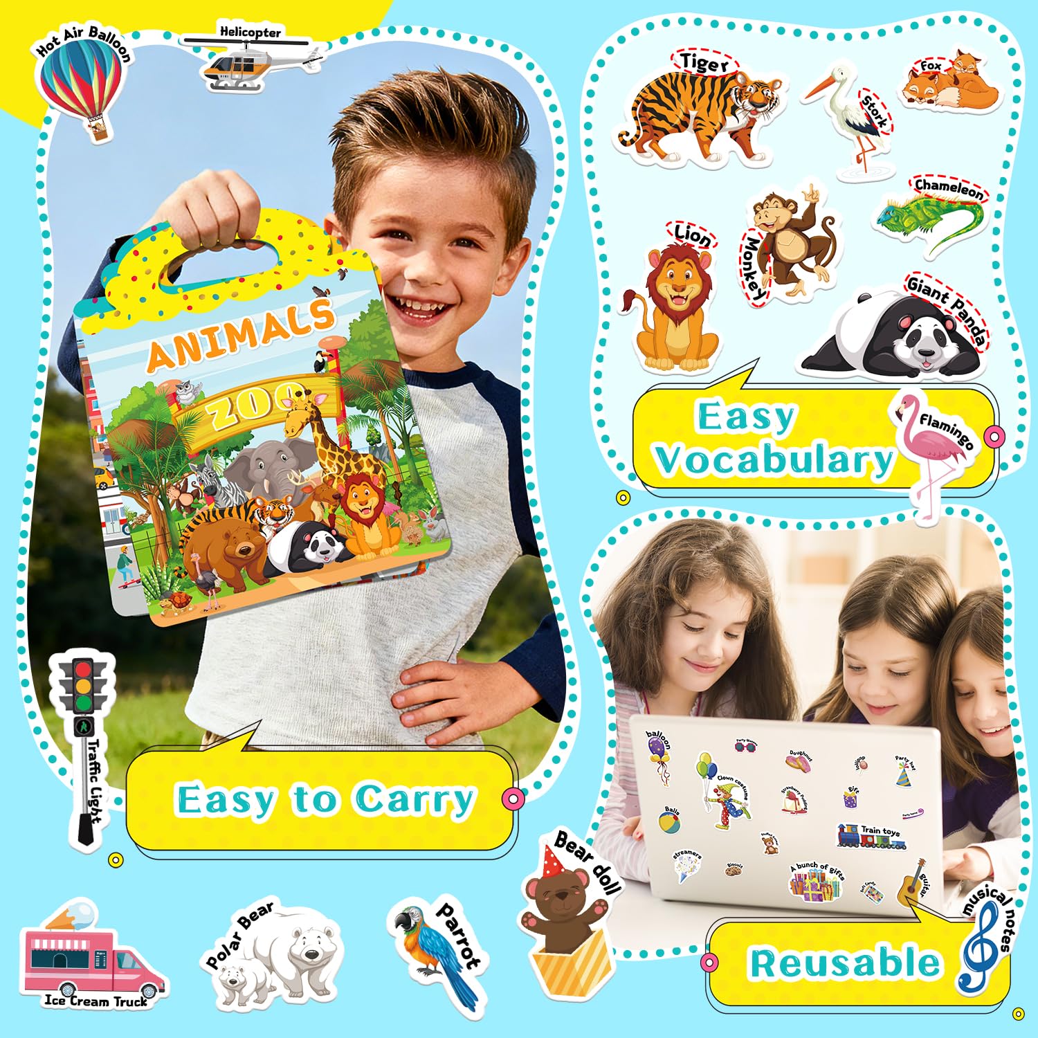 Sturdy built-in storage compartment in CREATIVETREES sticker book for easy organization
