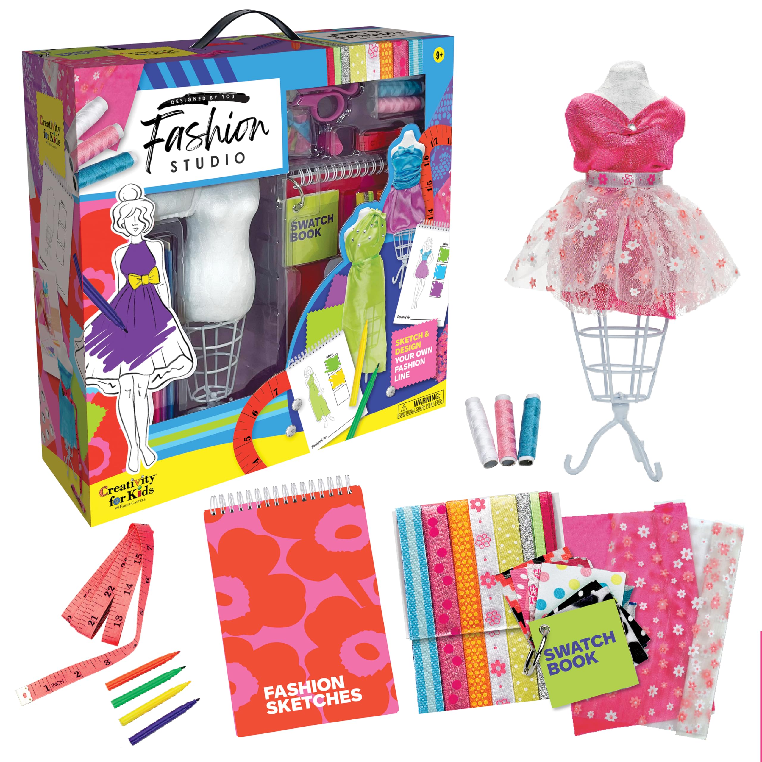 Creativity for Kids Design by You Fashion Studio dress mannequin 13 inch visualizes silhouettes and fittings.